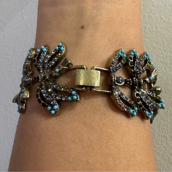 Fairycore Art Nouveau Jewelled Dragonfly Artistry Bracelet (Art Deco, Exquisite) - Picture 6 of 12